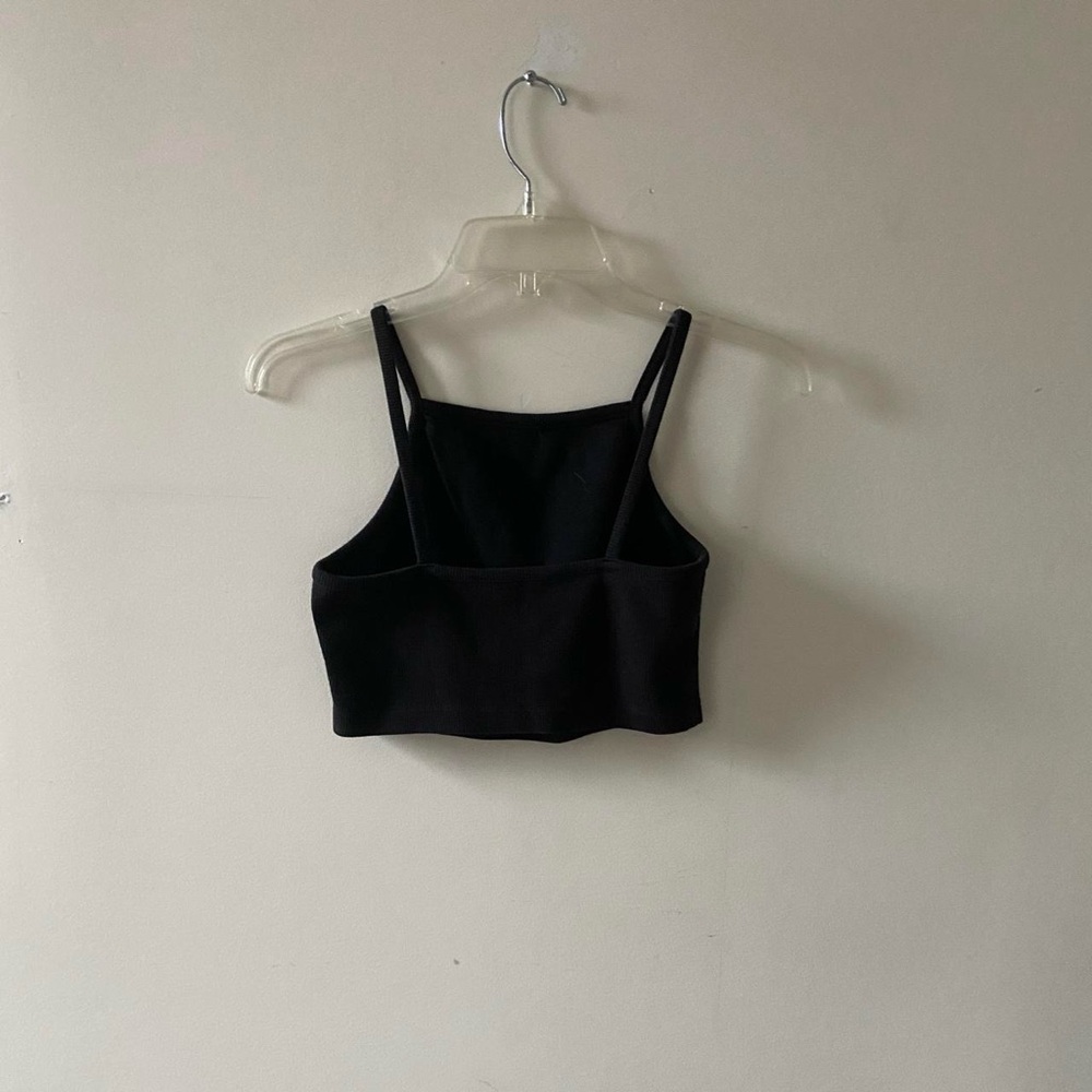 Black Cropped Ribbed Tank - Picture 5 of 5